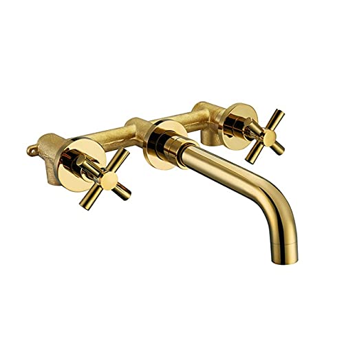 Accessoires de salle de bain robinet de bassin eau chaude double poignée laiton