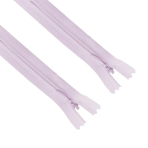 Image of ANPURZII 2PCS #3 28 Inch Light Purple Invisible Zippers for Sewing Skirts, Nylon Coil Bulk Zippers for Pocket, Pillow(Light Purple 28 inch 2PCS)