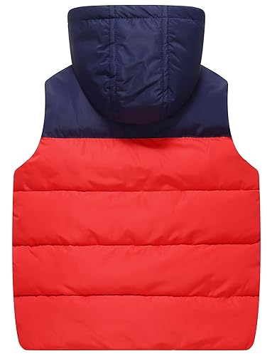 Happy Cherry Kids Padded Vest Winter Puffy Detachable Hooded Zipper Up Sleeveless Jacket 5-12T3