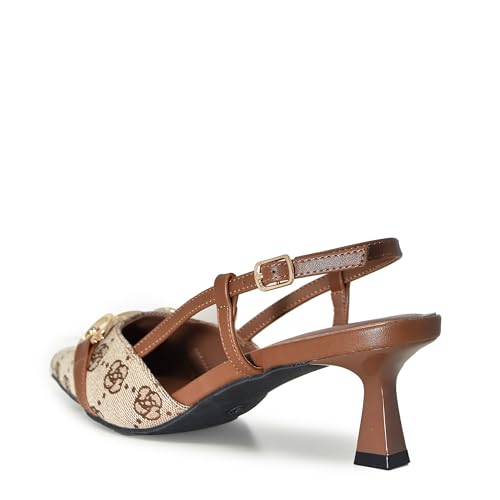 Wild Diva ALOSA-05 Cap-Toe Floral Slingback Pointy Kitten Heel Pump Heels4