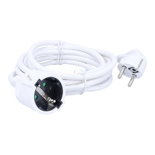 as - Schwabe alargador de Cables 3 m H05VV-F 3G1,5 - Cable de extensión 230 V / 16 A / 3.500 W - Enchufe y Enchufe Hembra con Toma de Tierra - protección contra cuerpos extraños IP20 - Blanco, 50311