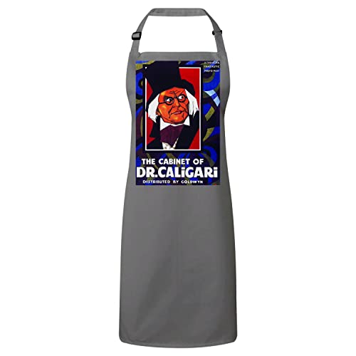 Tablier Dr Caligari gris idéal pour cuisiner et animer vos dîners thématiques retro