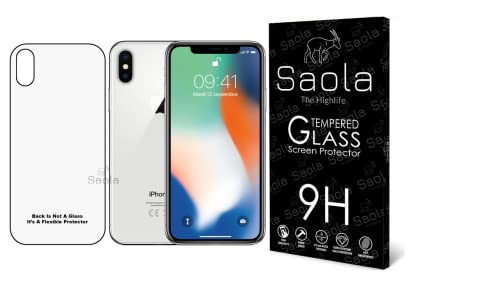 Image of Saola 9H BACK Protector For Apple Iphone X /XS (Not Glass, It?s a Flexible Protector) .Comes with One Minute Installation Kit & Wipes.