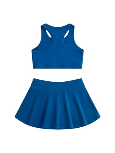 Image of SOLY HUX Toddler Girl's 2 Piece Workout Outfits Lightweight Crop Tank Tops and Skort Athletic Set