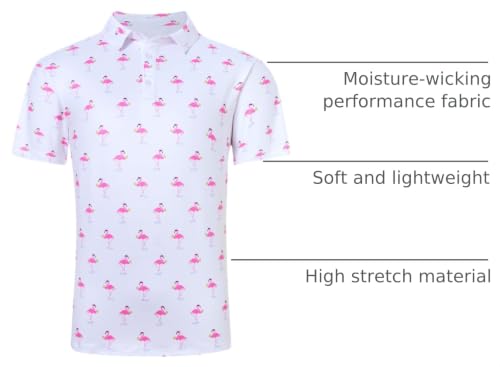Camisetas polo para hombre Fanient, secado rápido y transpirable, con estampado 3D y estiramiento 4 vías, ideales para golf y deportes al aire libre miniatura 4