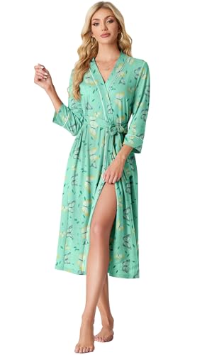 Image of PrinStory Womens Robe Long Knit Bathrobe Lightweight Soft Robes Ladies Bath Robe