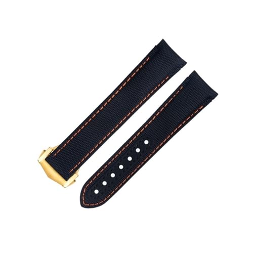 Bracelet montre 20mm JDIME nylon et cuir incurvé compatible Seamaster 300 AT150
