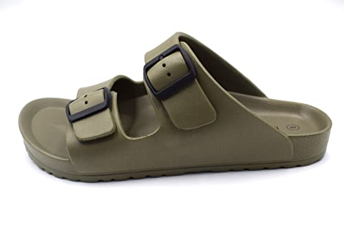 NEKTA/ke'nekt/Men's Adjustable Slip on Eva Double Buckle Slides Comfort Footbed Sandals2