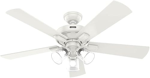 Miniatura 2 de Hunter Fan Crestfield - Ventilador de techo de 5 aspas con kit de luz y control remoto de mano en estilo casual, 18.67 pulgadas de alto y 52