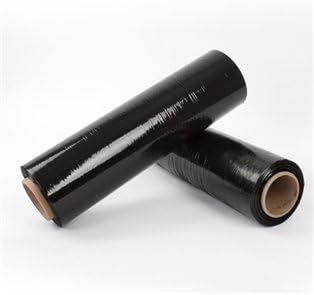 Pratt Plus APBM20805BK Polyethylene Opaque Color Standard Machine Length Blown Stretch Wrap, 5000' Length x 20" Width x 20.3 microns Thick, Black
