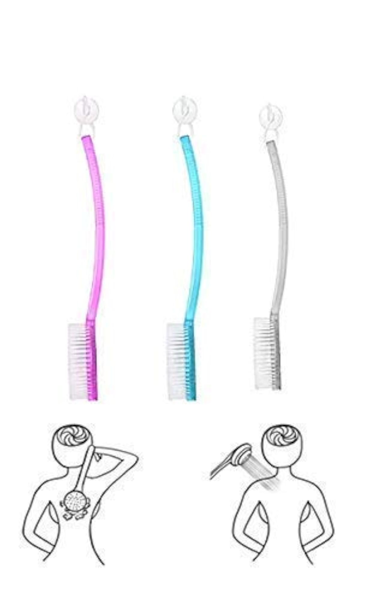 Handled Body Bath Shower Back Brush Massager