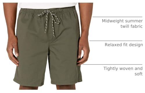 Image of Amazon Essentials Men's 8 inch Inseam Relaxed-Fit Cotton Drawstring Pull-On Walk Shorts, Summer-Weight