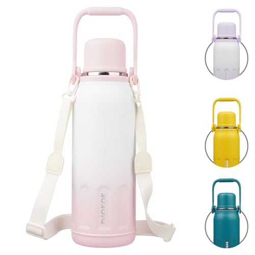 Image of BJPKPK Stainless Steel Insulated Bottle with Handle & Strap, 50oz
