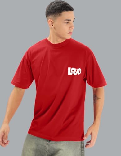 Image of Men's Printed Round Neck Oversized Longline Drop Shoulder T-Shirt | Loose Fit Drop Shoulder | Soft Breathable Summer T-Shirt Trendy Everyday Wear | Back Printed T-Shirt