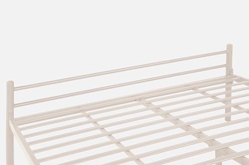 Image of Nivo Metal King Size Bed Without Storage | Wrought Iron Double Bed with Headboard & Footboard | Sturdy Powder Coated Platform Bed King Size Cot for BedroomLivingRoom Ivory (75x72)