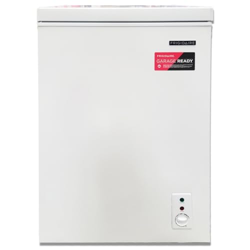 FRIGIDAIRE EFRF3003 Chest Deep Freezer - GARAGE-READY, 3.5 Cu. Ft. Capacity, White - Adjustable Thermostat - Removable Vinyl Coated Wire Basket - Easy Defrost Drain on Fridge.com