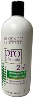 Silkience Pro Formula 2 in 1 Shampoo & Conditioner 32 Fluid Ounce, Provitamin B5, Aloe Vera & Soy Protein Cruelty Free, Single Bottle