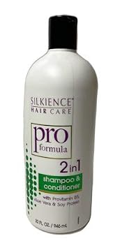 Silkience Pro Formula 2 in 1 Shampoo & Conditioner 32 Fluid Ounce, Provitamin B5, Aloe Vera & Soy Protein Cruelty Free, Single Bottle