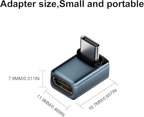 Image of ETZIN USB C 90 Degree Adapter [80Gbps /240W PD /8K@60Hz] Up & Down Angled 90 Degree USB C Adapter Type C Extender Support Thunderbolt 5 /4 for Steam Deck, Switch EPL-1602CC