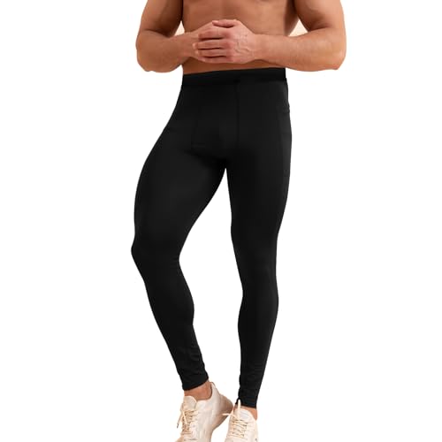 Towintec Calça masculina de compressão com bolso, atlética, para corrida, bolsos para celular, leggi