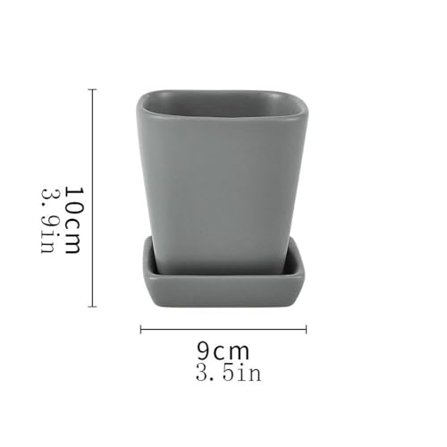 Pot de fleurs en céramique de table haute qualité avec plateau intégré - 3