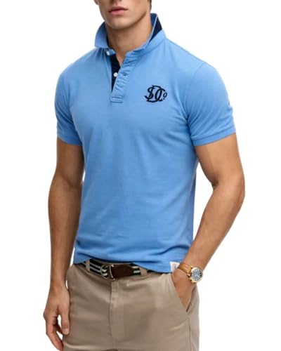 Image of Superdry Pique Monogram Polo M1110465A Deep Blue Wave/Eclipse Navy S