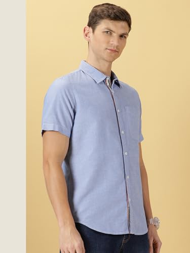 Image of Thomas Scott Men's Cotton Casual Shirt | Regular Fit | Soft & Breathable Fabric | Stylish Everyday Wear for Work, Travel & Outings
