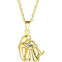 Art Attack Two Tone Dainty I Love My Dog Chain Necklace, Forever In My Heart Pet Lover Puppy Mom Rescue Charm Pendant Gold