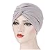 Lucky Staryuan ® 3 Pieces Turbans for Women Soft Pre Tied Knot Fashion Pleated Cancer Turban Cap Chemo Headwrap Sleep Hat (Style 1)