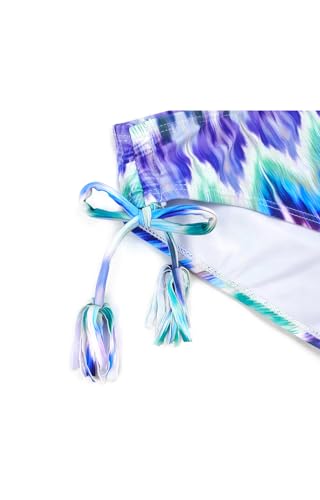 Image of SHEKINI Girls Tie Side Sports Tassel Bikini Set Printing Two-Piece Swimsuit