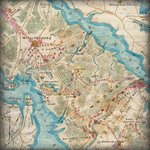 Scrapbook Customs - United States Collection - Virginia - 12 x 12 Paper - Yorktown Map
