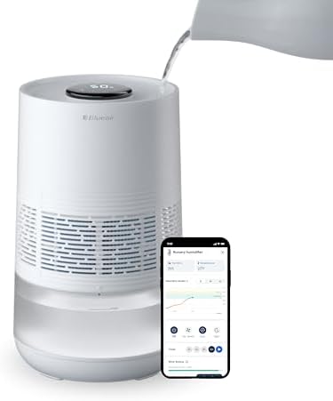 BLUEAIR Humidificador inteligente Premium para habitaciones de hasta 46 m²: depósito de 3,5 l apto para lavavajillas, mejor descanso con tecnología de evaporación, modo automático y nocturno.