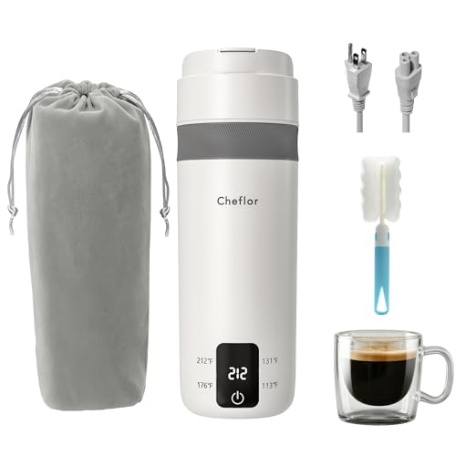 Tetera eléctrica portátil Cheflor 450ml con control de temperatura miniatura 1