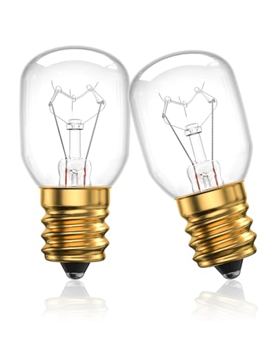 TobeBright Microwave Light Bulb Fits for Whirlpool, 40W 120V T8 E17 Under Hood Microwave Bulb, Replaces 8206232A, Ideal for Under Hood, Lava Lamp, Oven, Refrigerator, E17 Base, 2-Pack