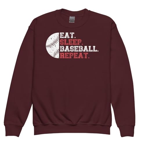Eat Sleep Baseball Repeat Sweatshirt Kids Youth Baseball Sweatshirts Gifts for Sports Lovers Boys Sport Gift