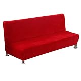 PETCUTE Housse Clic Clac Housse Canape Lit Extensible Anti-Taches Housse bz Housse de canapé sans Bras Rouge