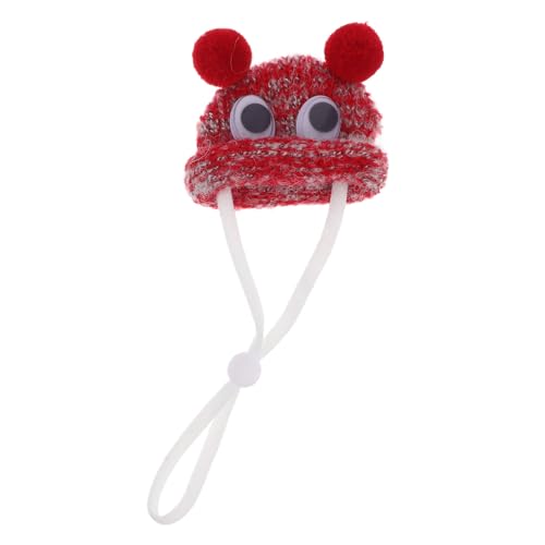 Hohopeti Cute Adjustable Mini Knitted Hat for Small Pets Whimsical Costume Accessory for Hamsters Guinea Pigs and Lizards Fun Holiday