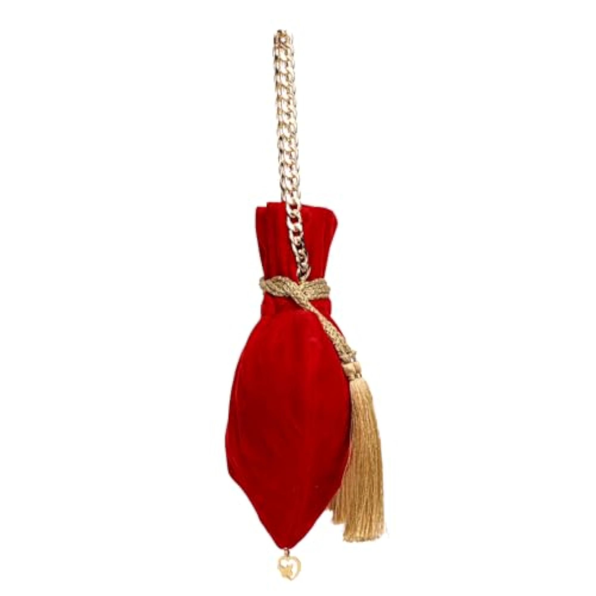 Women's Heart Velvet Love Drawstring Pouch with Tassel