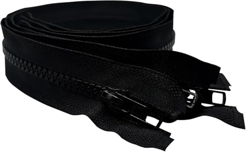 Image of ANPURZII 3PCS #5 27 Inch Black Separating Jacket Zippers for Sewing Coats, Molded Plastic Bulk Zippers(Black 27 inch 3PCS)