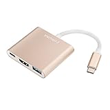 E-UNIONA USB 3.1 Type-C to HDTV HDMI/USB 3.0/Type C Convertor Cable Adapter for New MacBook/ChromeBook Pixel/Dell XPS13/Yoga 900/Lumia 950Xl/USB-C Devices to HDTV/Projector