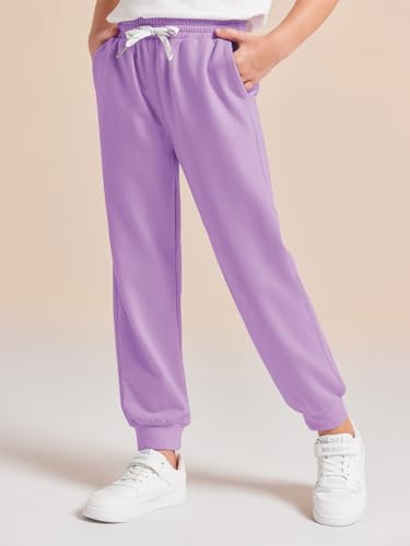 Haloumoning Girls' Sweatpants Soft Athletic Lounge Joggers Kids High Waist Casual Trousers Pants3