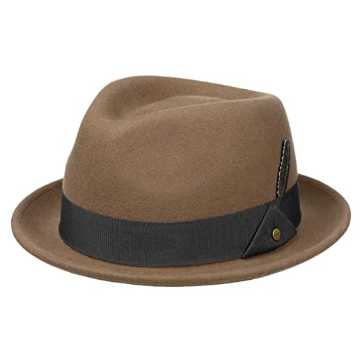 Stetson Vencaster Player Hat Outdoor Fedora 100% Wool Felt Asahi Guard Water-Repellent Unisex Autumn Winter Brown XXL (62-63 cm)