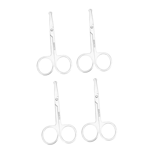 balacoo 4pcs Nose Hair Trimmer Scissors for Men Women Scissors Eyebrow Trimmer Facial Grooming Tools