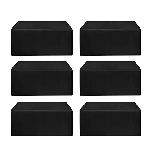 HolidayIdeas Fitted Table Clothes, 6 Pack - 48 x 24 Inch - Black Rectangle Tablecloths for 4 Foot Tables, Fabric Table Cover Protector for Parties, Holiday Dinner, Wedding, Trade Show