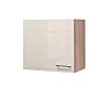 Flex-Well Hängeschrank NEPAL – Küchenschrank – 1-türig – Breite 60 cm – Creme glänzend/Eiche Sonoma