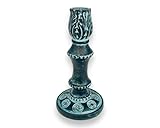 Candelabro de terracota en relieve de 17 cm, decorado con símbolos griegos antiguos.