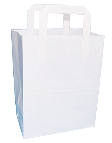 Thepaperbagstore – Set di sacchetti in carta, bianco 215x255x115mm (8"x10"x4.5") bianco