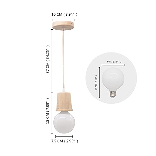 Lustres LED en bois E27 éclairage modulable et durable - 5