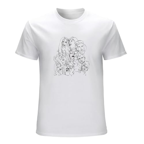 YOUSICHUANG Wolf Alice Group Sketch Faces Mens Graphic T Shirt White XL