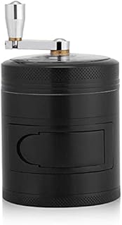 Broco Premium Hand Crank Herb Grinder with Crank Handle Black Pollen Grinder Spices Crusher for Herb Coffee Salt Pepper